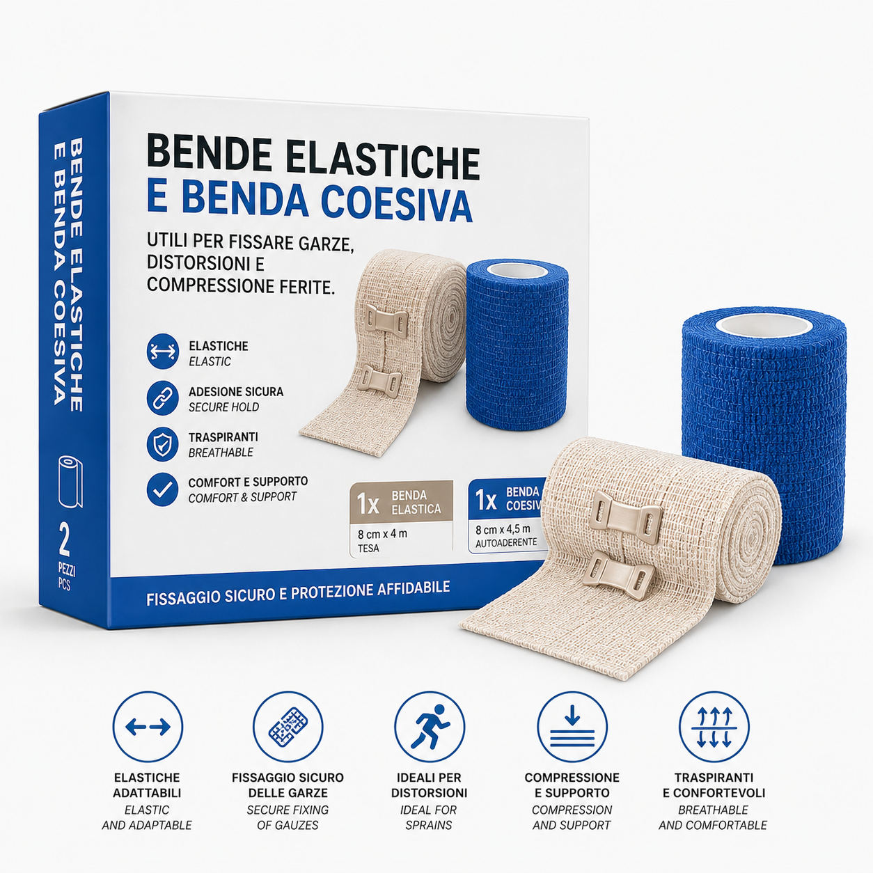 Bende elastiche e benda coesiva